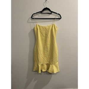 Likely Banks Flounce Sheath Yellow Dress Sz4